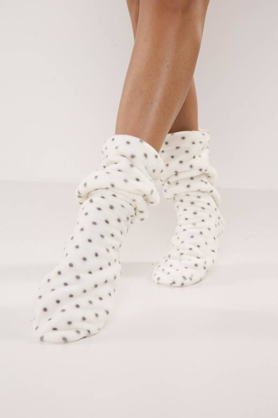 553/554 Wellsoft Smooth ponožky na spaní De Lafense - ecru malé tečky