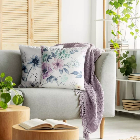 Povlak na polštář 45x45 Mink 32 Eurofirany samet květiny