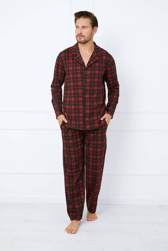 Nicolas Pánské pyžamo s dlouhým rukávem, dlouhé kalhoty Italská móda - potisk