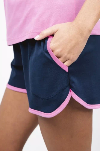 Ontega Dámské pyžamo s krátkým rukávem, šortky Italian Fashion - amarantová/ tmavě modrá