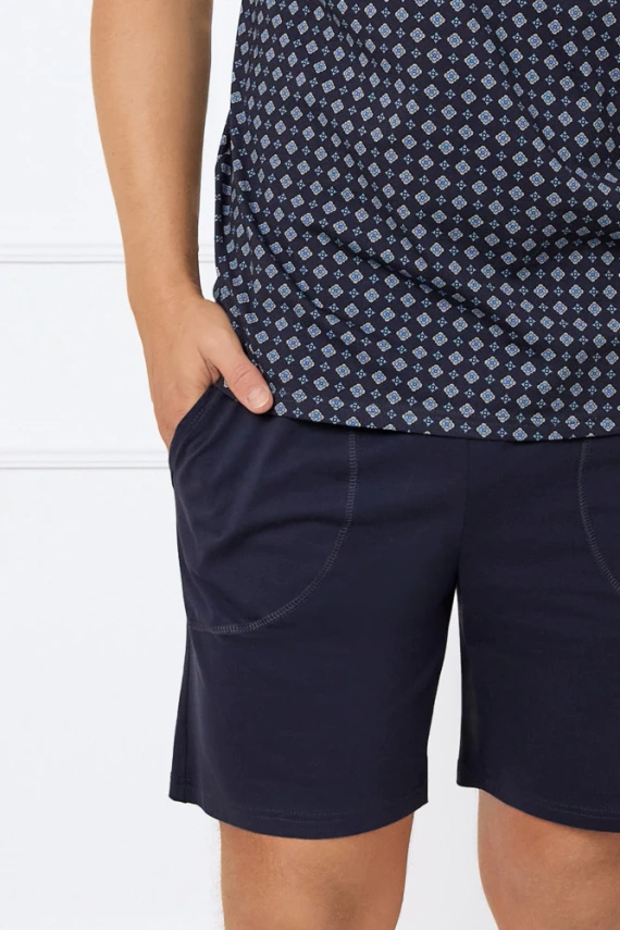 Gerard Pánské pyžamo s krátkým rukávem, šortky Italian Fashion - potisk/zelená