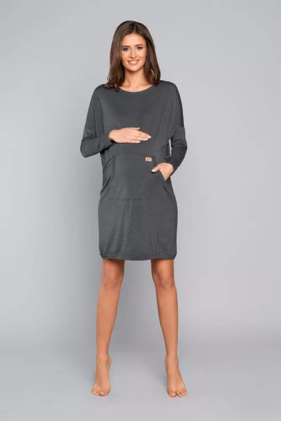 Tirana Dámská a těhotenská tunika Italian Fashion - tmavý melír