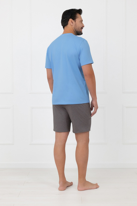 Pánská bavlněná pyžama Devon Italian Fashion krátký rukáv melange