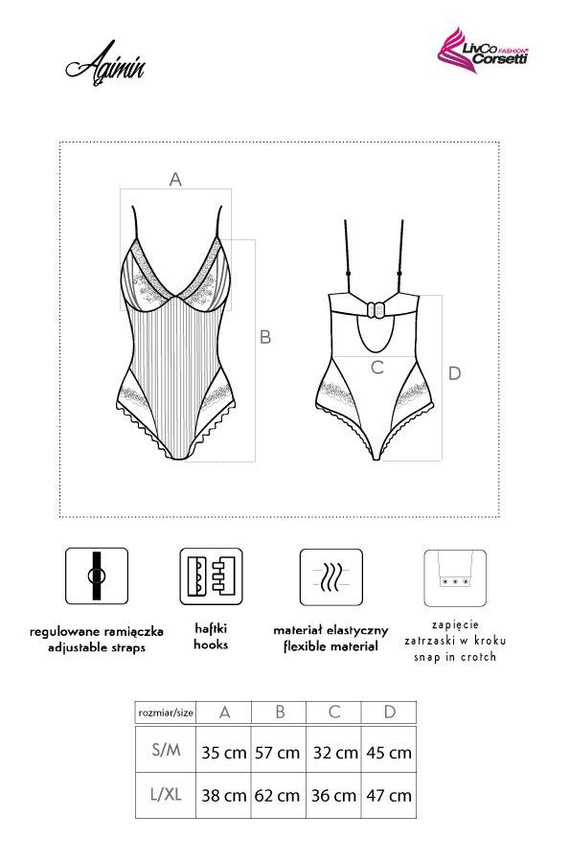 Agimin LC 90615 Dámské tělo LivCo Corsetti Fashion