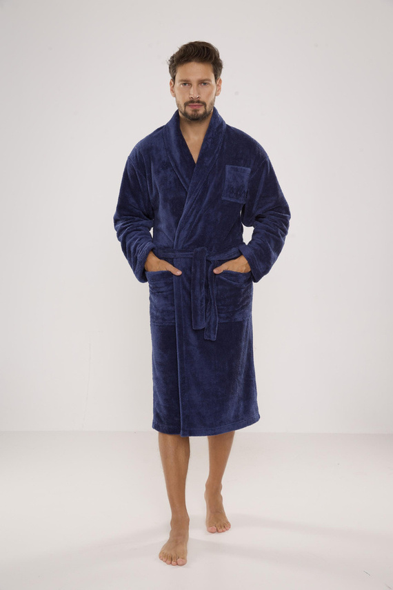 811 De Lafense pánský plyšový župan - džínový