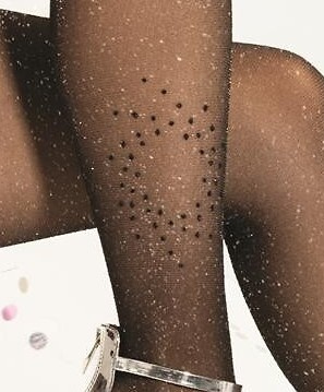 Silver Party wz.17 Lurex 20 den punčochové kalhoty - elegantní punčocháče s leskem a vzorem