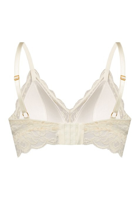 Kaja 02 Měkká podprsenka s kosticí Mefemi sand - krajková, měkká, pohodlná, s ozdobnou mašlí