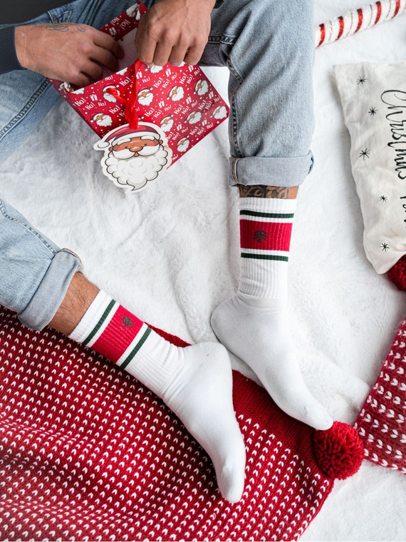 1290.040 Christmas tree sock - pánské vánoční ponožky Milena, bílé