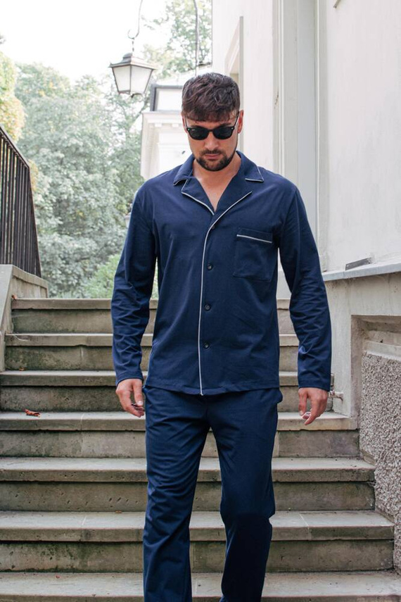 729 Norberto Pánské pyžamo De Lafense - tmavě modré