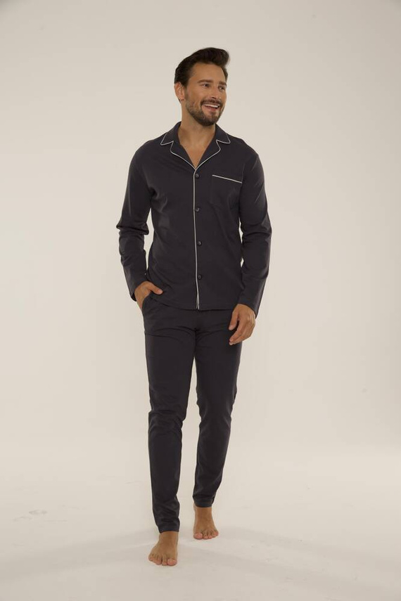 729 Norberto Pánské pyžamo De Lafense - grafitové