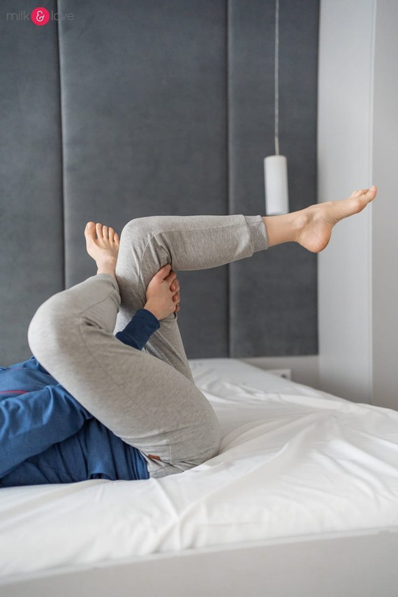 Spodnie dresowe ciążowe Milk&Love jasny szary melanż