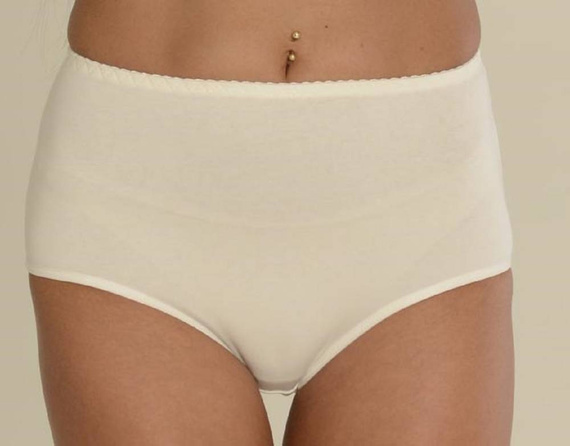 018 Sara Kalhotky s vysokým pasem De lafense - ecru barva