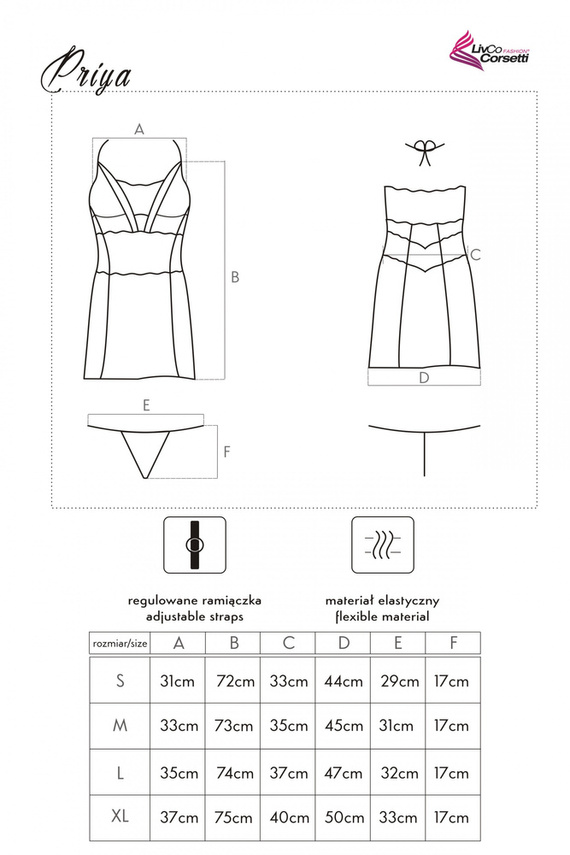 Priya LC 13429 LivCo Corsetti Fashion růžová košilka