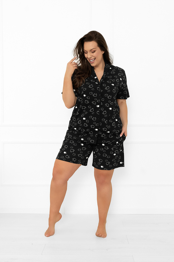 Dámské pyžamo Bonnie - krátký rukáv, krátké kalhoty, bavlna MEGA SOFT Italian Fashion