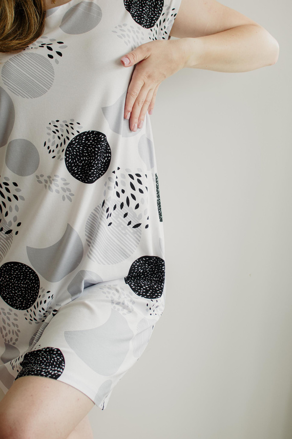 860 Amelia De Lafense noční košile - krátký rukáv, měkká viskóza - šedá