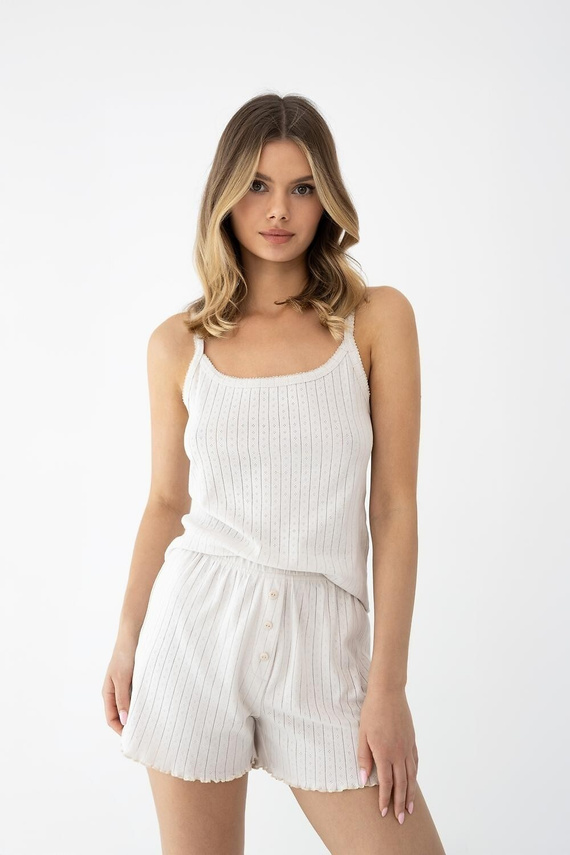 Dámské pyžamo Sensis Jaylani béžové – bavlněný 3dílný komplet homewear