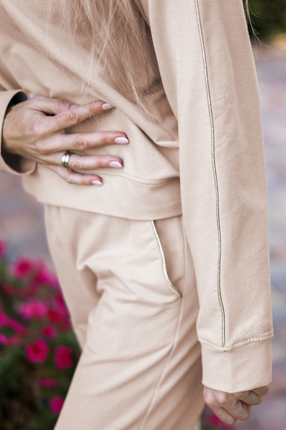 Maio dámský sportovní komplet Mirale cotton 95% bavlna 5% elastan, polská výroba - elegantní sportovní komplet - béžová barva