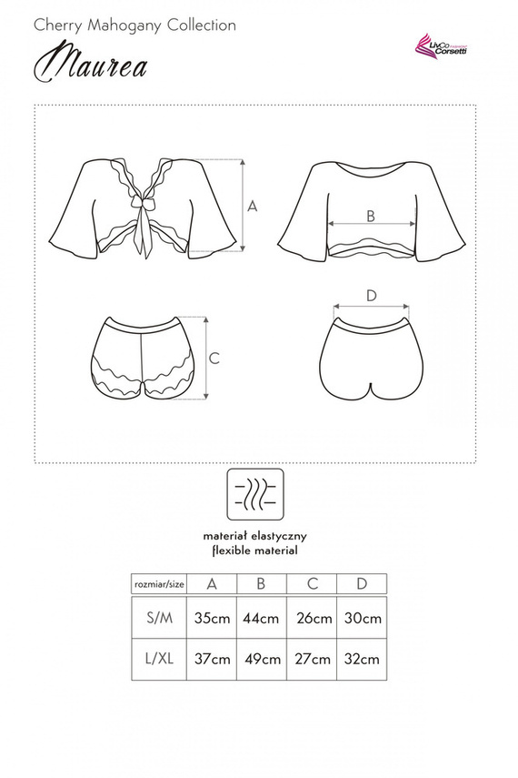 Maurea LC 90562 Set, košilka+šortky LivCo Corsetti Fashion