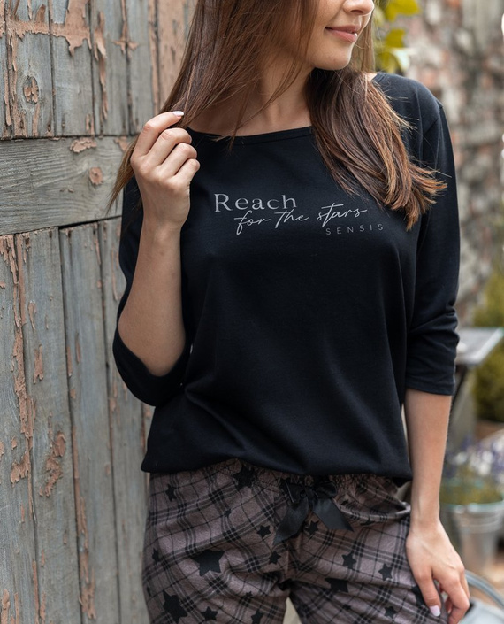 Sensis Reach For The Stars Dámské pyžamo - černohnědé