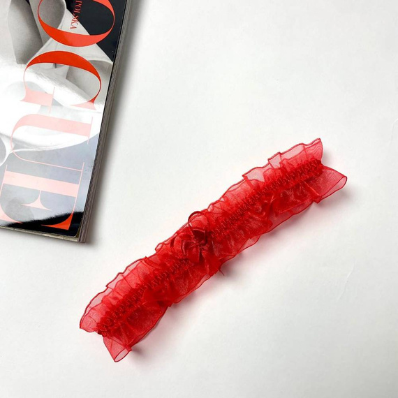 221 De Lafense šifonový podvazek - červený