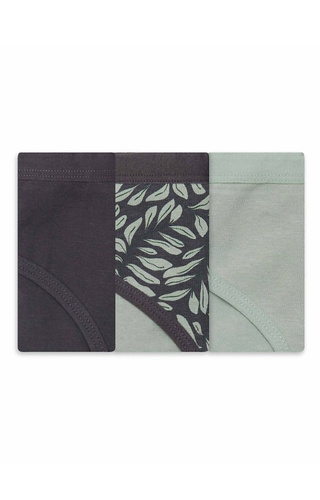 36508-K082 Henderson Dámské bavlněné bikiny v grafitově olivové barvě, 3 balení