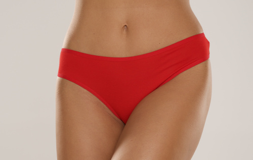 004 Limited Dámské kalhotky De Lafense - klasické, nízký střih, viskóza - červené