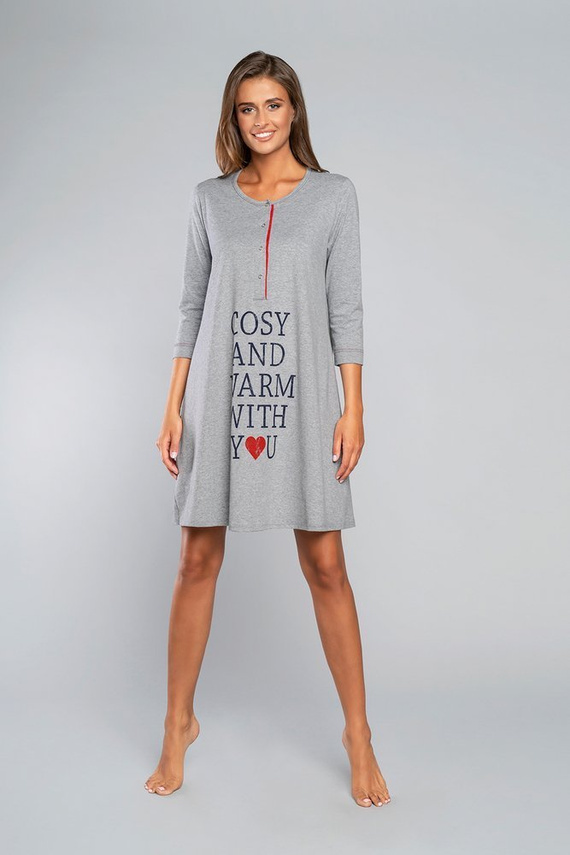 Těhotenská a kojící košile Balm. 3/4 rukáv Italia Fashion - melanž