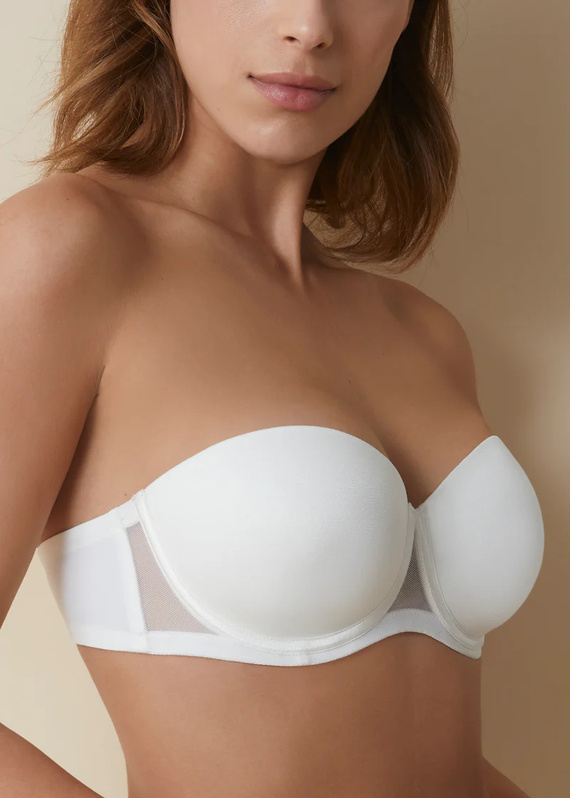 Samodržící podprsenka Esmeralda Bardot Selene Pearl - bez ramínek, silikonová podpora