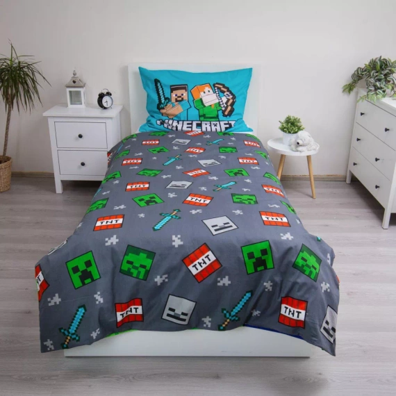 Bavlněné povlečení Minecraft "We Got This" Jerry Fabrics - 140x200 cm, 100% bavlna, oboustranné