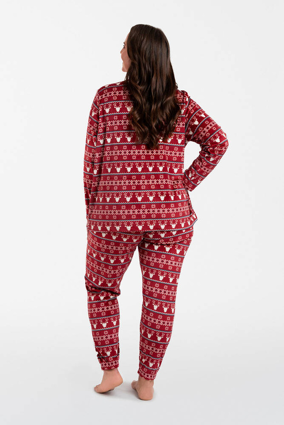 Island Fleece dámská souprava Italian Fashion - vínový potisk