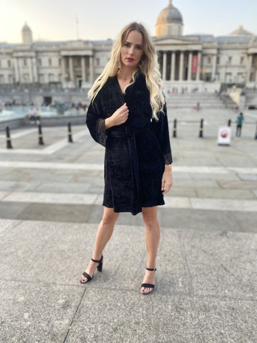 457 Milagros Dámský krátký župan Forex - černý