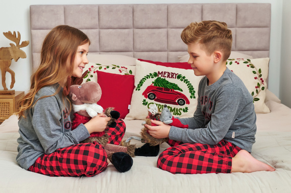 7345 Tmavě šedé dětské pyžamo Doctor Nap - 100% bavlna