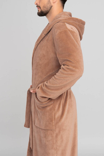 Mimas Pánský župan s kapucí Italian Fashion- camel