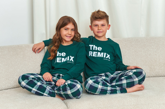 Doctor Nap 7342 - Dětské unisex pyžamo "The Remix" | Rodinná kolekce, polská výroba - tmavě modré