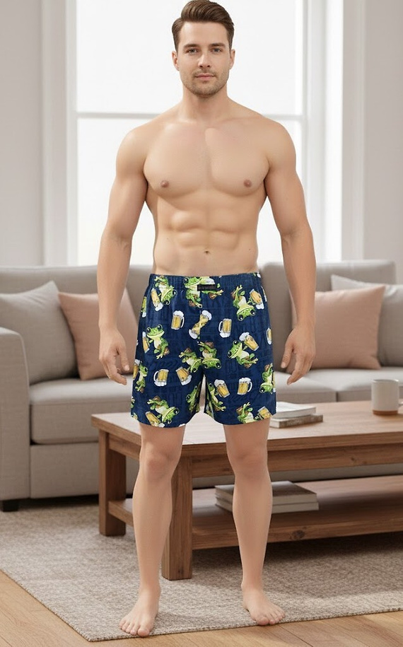 001/183 Frog  Pánské boxerky Cornette Classic - 100% bavlna, volný střih, rozepínání na knoflíky, každodenní pohodlí