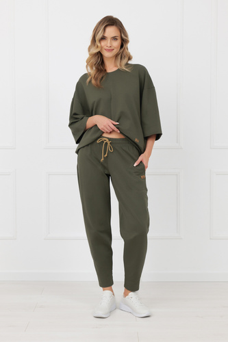 Kalhoty Kaori Italian Fashion 220 g/m² bavlna elastan