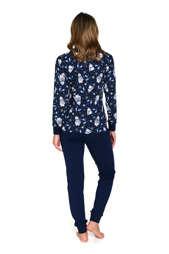 5272 Doktor Nap dámské pyžamo - Cozy Bear, bavlna, dlouhý rukáv a kalhoty