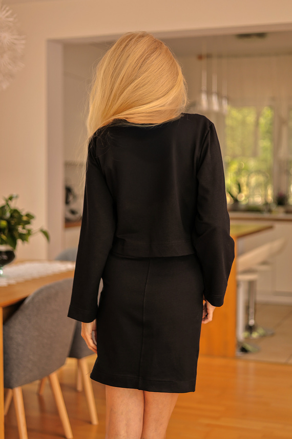 Dallas - dámský komplet: šaty + halenka, 95% bavlna 5% elastan | Polská značka Mirale - černá