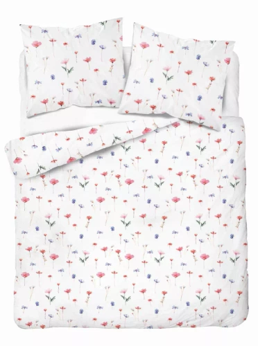 5486 B Detexpol Saténové příběhy bílé - růžové | 100% bavlna, saténová vazba, zip, dárková krabička