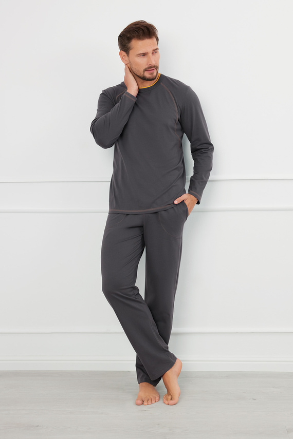 Salomon Pánské pyžamo s dlouhým rukávem, dlouhé kalhoty Italian Fashion - graphite/honey