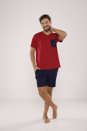 646 Kevin Pánské pyžamo De Lafense - bordó