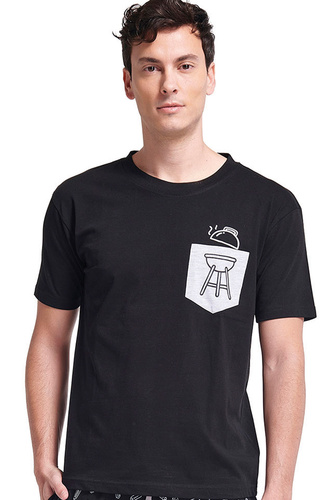 Gianny Pánské šedé pyžamo Sorbetto - krátký rukáv, šortky, potisk, bavlna