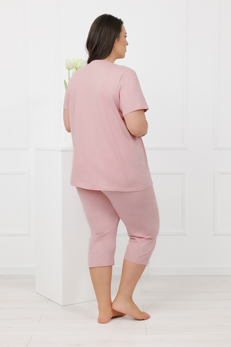 Hemaria Italian Fashion dámská bavlněná 3/4 pyžama plus size růžová