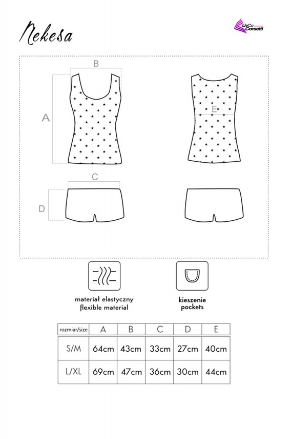 Nekesa LC 55127 Dámské pyžamo LivCo Corsetti Fashion