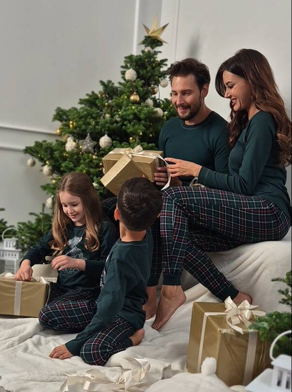 Fogo Pánské pyžamo s dlouhým rukávem, dlouhé kalhoty Italian Fashion - zelená/potisk