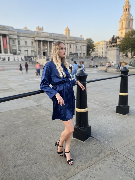 797 Klasický dámský župan Forex - tmavě modrý