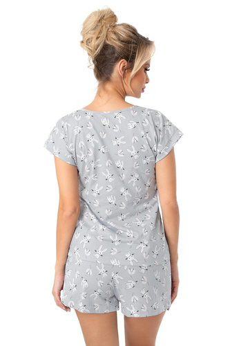 Dámské pyžamo Bunny Short Donna šedé - bavlna, krátký rukáv, pohodlný komplet
