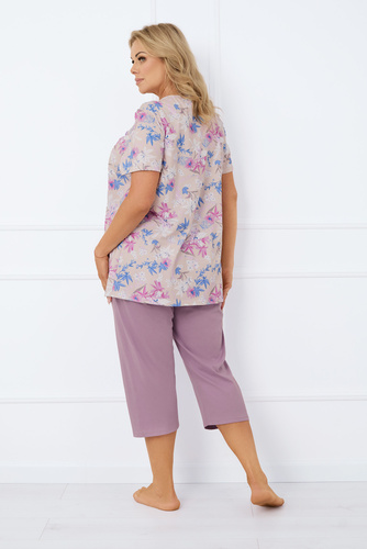 Inger Dámské pyžamo s krátkým rukávem, 3/4 kalhoty Italian Fashion - potisk/kůže