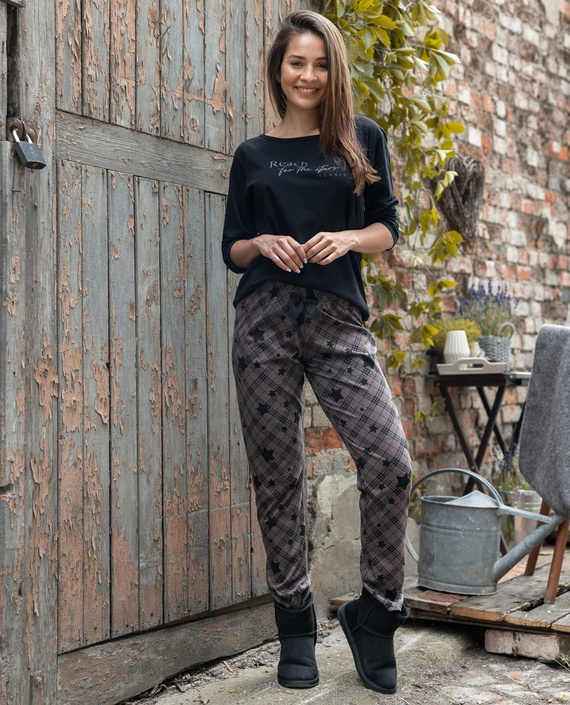 Sensis Reach For The Stars Dámské pyžamo - černohnědé