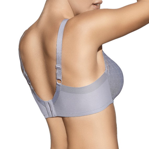 Katia Selene šedá vyztužená podprsenka - s hlubokým výstřihem, tylové vsadky